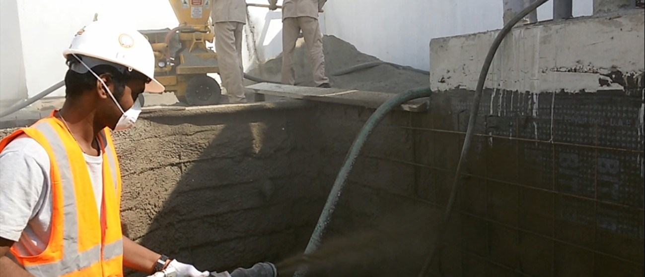 Gunite Material Spraying Dubai